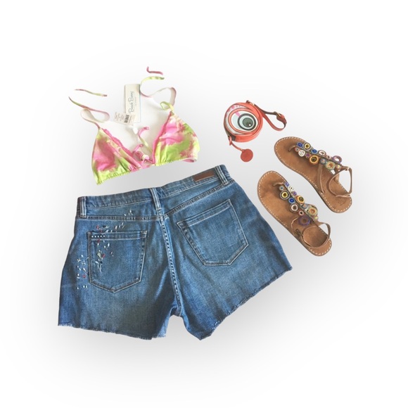 new Beach Bunny ❤︎︎ Panama Animal String Bikini Top ❤︎︎ Pink Green Tie Dye XL - Picture 8 of 13